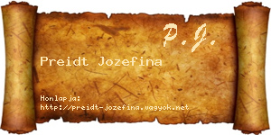 Preidt Jozefina névjegykártya